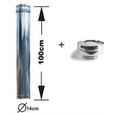 Stainless Steel Chimney with Cap D.14cm